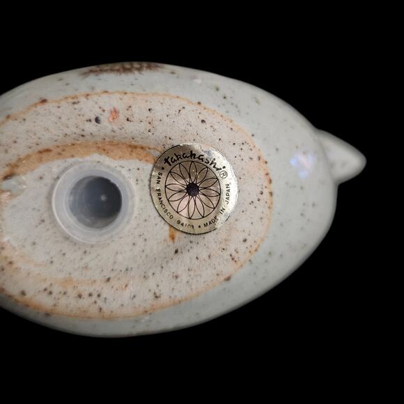 Vintage Ceramic Bird Salt Pepper Shakers Blue Floral Speckled Pottery Set - Picture 10 of 10